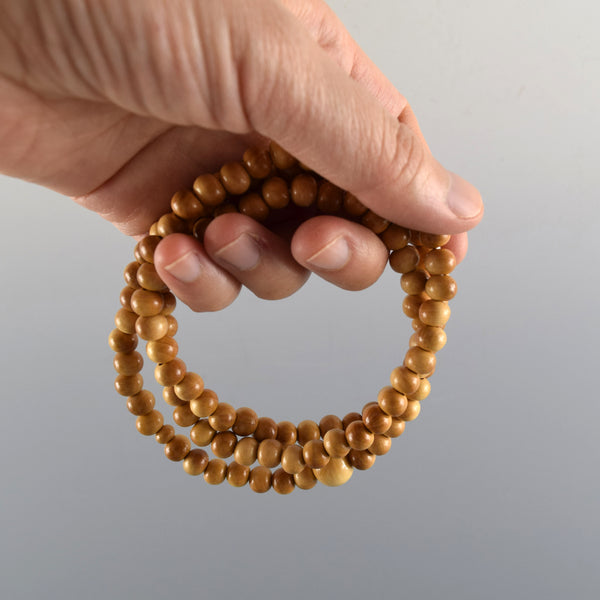 7mm 108 beads Tsuge Box Wood Bracelet