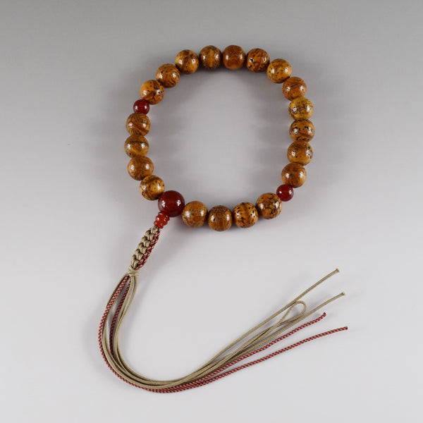 Brown Bodhi Wood & Red Agate Juzu Prayer beads