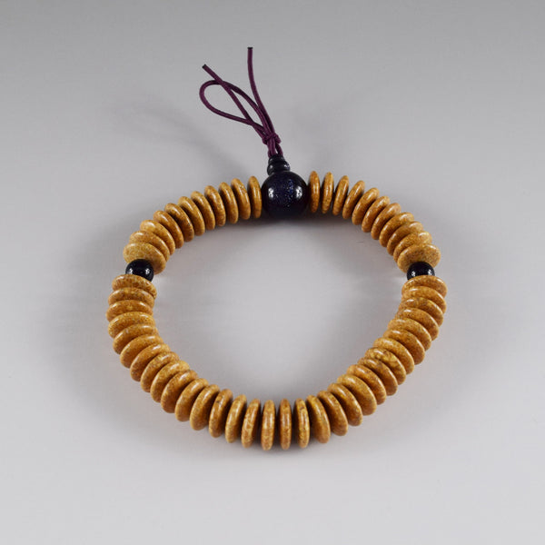 10mm Bodhi Seed Wood Abacus beads & Goldstone Bracelet