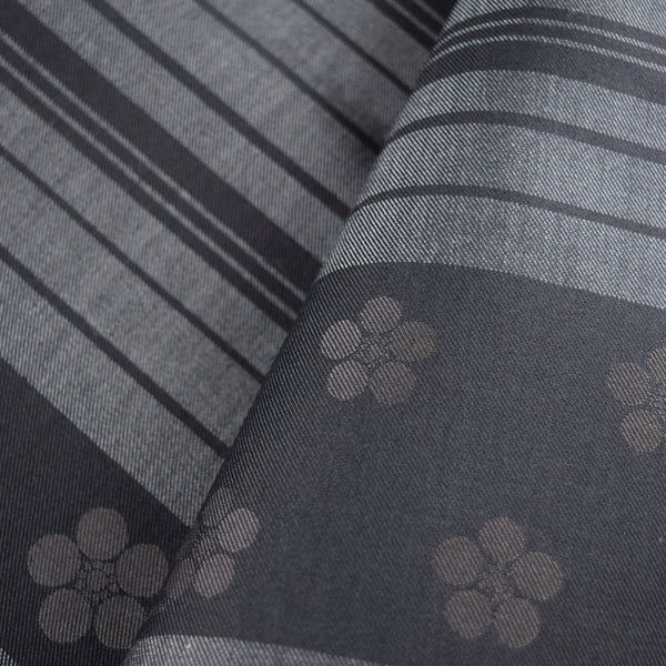 90cm Cotton Furoshiki - Striped & Rhombus & Blue wave