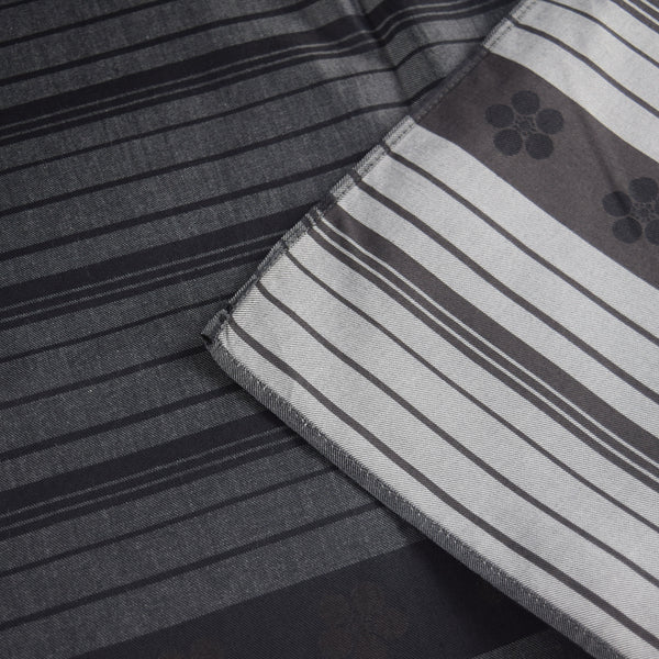 90cm Cotton Furoshiki - Striped & Rhombus & Blue wave