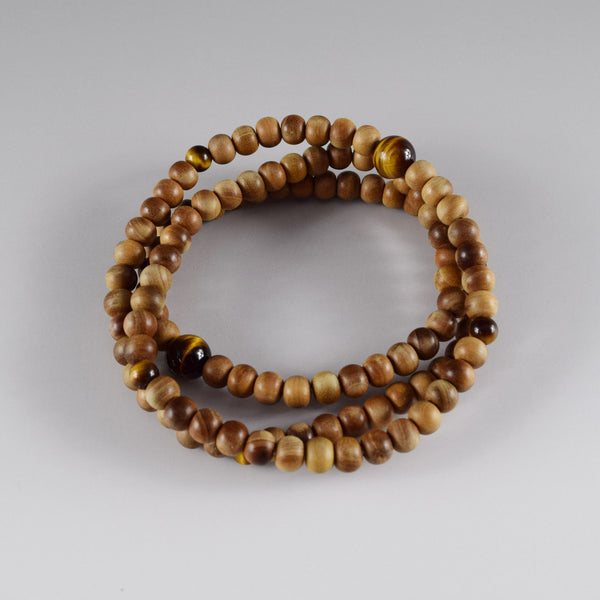 6mm 108 Sandalwood Tiger Eye Bracelet