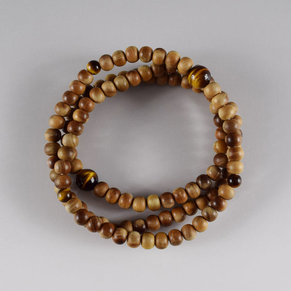 6mm 108 Sandalwood Tiger Eye Bracelet