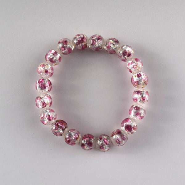 10mm Pink Ryukyu Fluorite Glass Bracelet