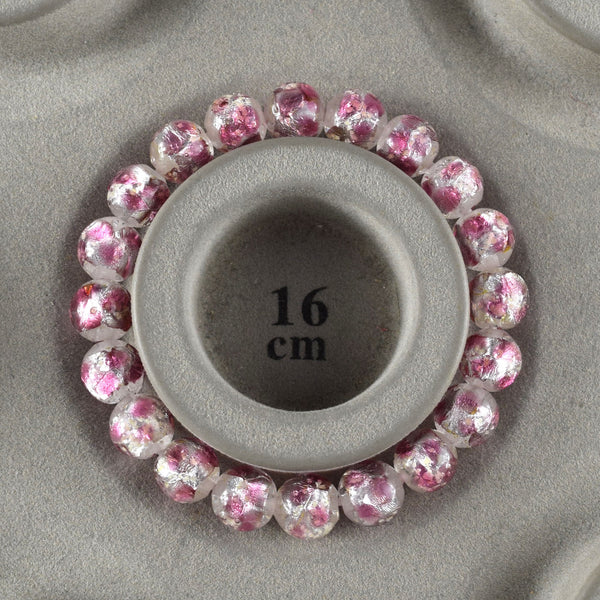 10mm Pink Ryukyu Fluorite Glass Bracelet