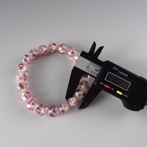 10mm Pink Ryukyu Fluorite Glass Bracelet