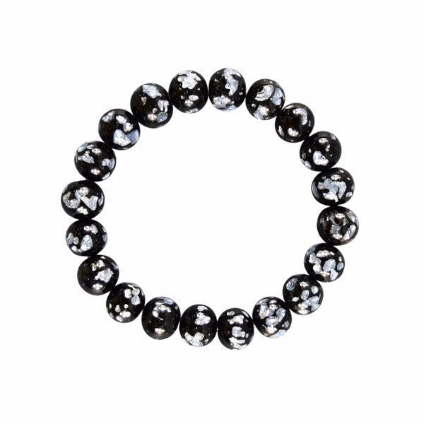 10mm Gray Fluorite Glass Bracelet