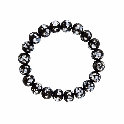 10mm Gray Fluorite Glass Bracelet