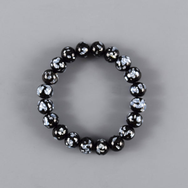 10mm Gray Fluorite Glass Bracelet