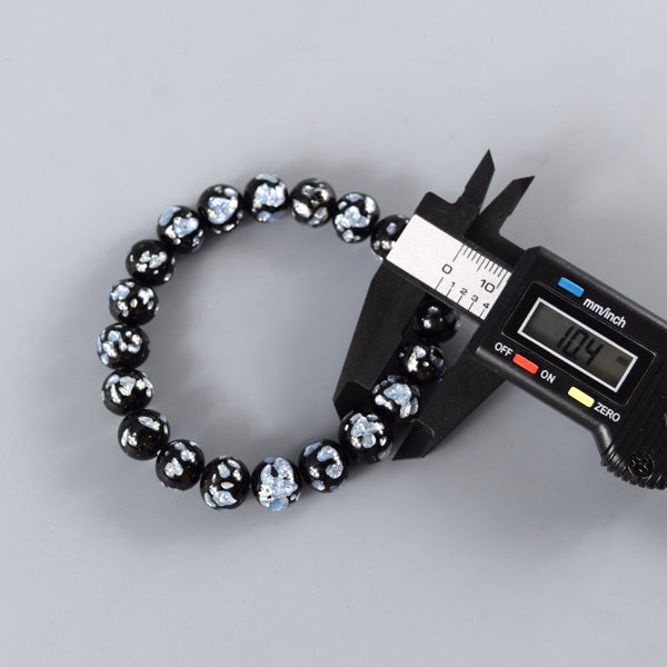 10mm Gray Fluorite Glass Bracelet