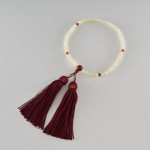 6mm Shell & Red AgateJuzu Prayer beads