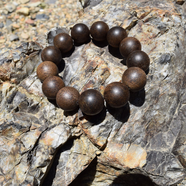 [Japan Exclusive] 18mm Agarwood beads Bracelet Used (one of a kind)