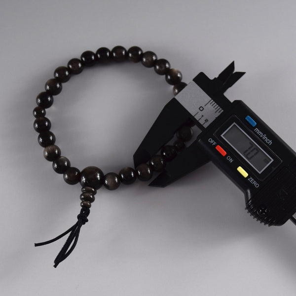 7mm Silver Sheen Obsidian Bracelet