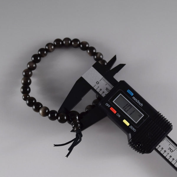 7mm Silver Sheen Obsidian Bracelet