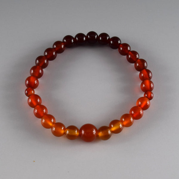 7mm Red Agate Gradation Bracelet