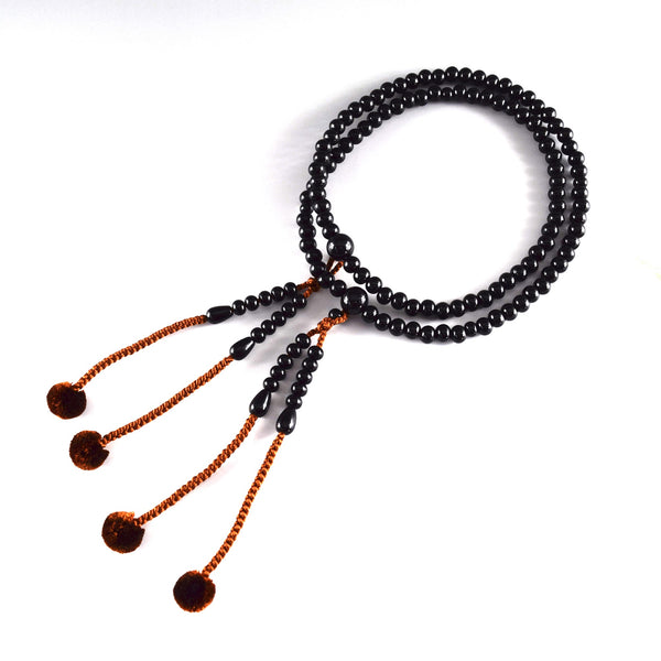 Shingon sect Black Ebony Wood Japanese Juzu Prayer Beads