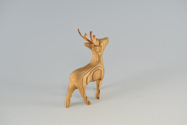 Japanese Traditional Wood Carving of a Deer Ornament Charms Home Decor
