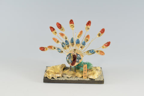 Japanese Seashell Peacock Figurine Ornament