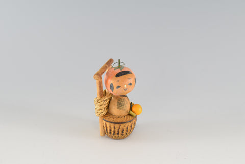 日本のかわいいカップル人形の置物 木製 伝統装飾 チャーム ホームデコレーション