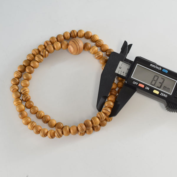 8mm Yakusugi Cedar Wood Necklace