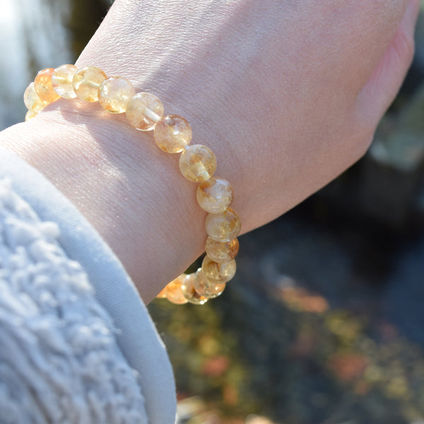 8毫米 黄水晶 手链 手串 天然石