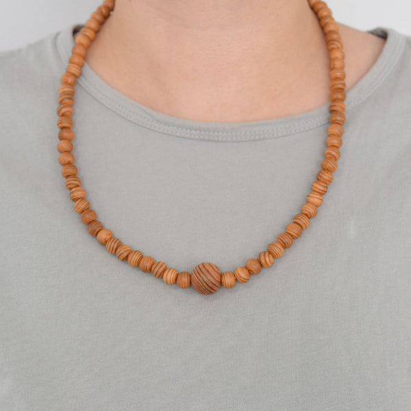 8mm Yakusugi Cedar Wood Necklace