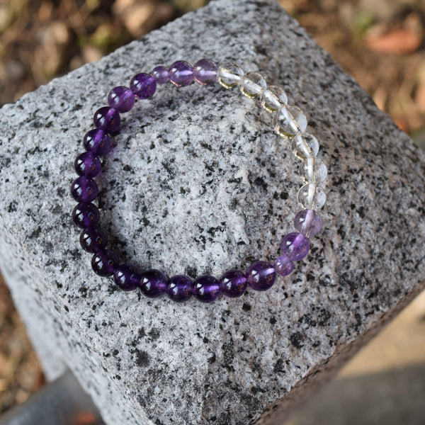 7mm Amethyst Quartz Gradation Bracelet
