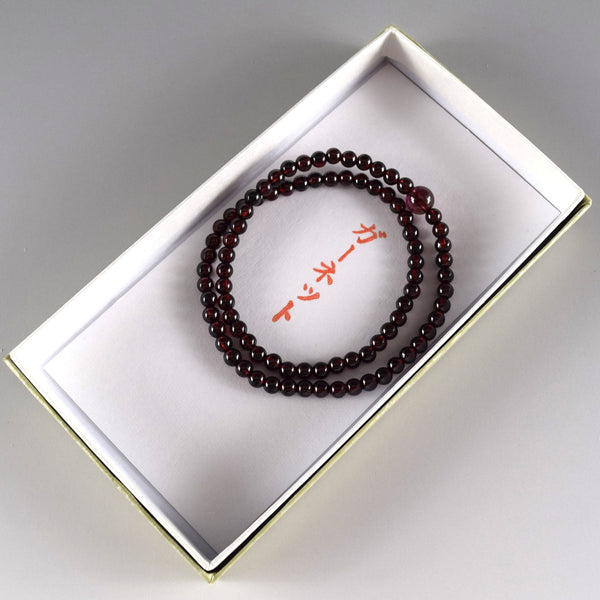 [One of a kind] 4mm Garnet Double Bracelet (No Guru bead)
