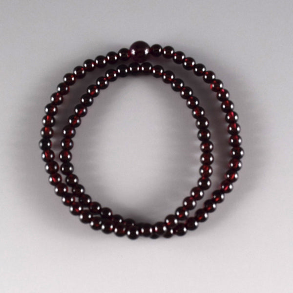 [One of a kind] 4mm Garnet Double Bracelet (No Guru bead)