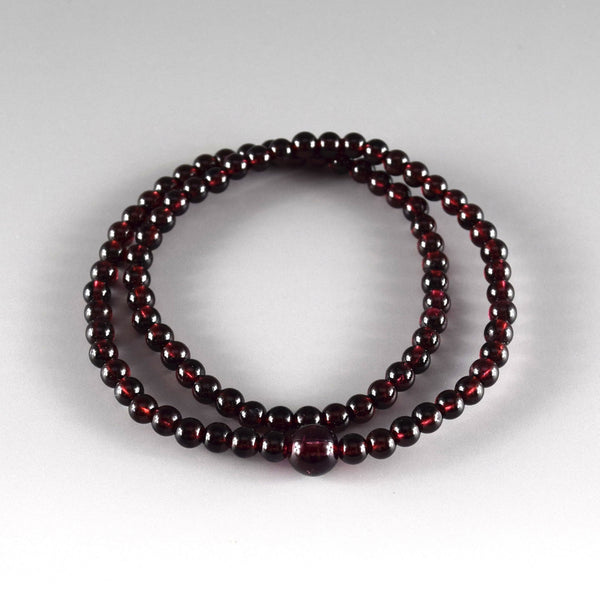 [One of a kind] 4mm Garnet Double Bracelet (No Guru bead)