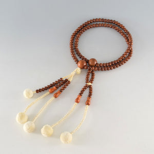 34cm Nichiren Sendan Wood Juzu Prayer beads Used good Second hand