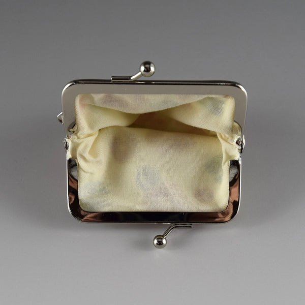 Japanese Metal Clasp Purse Pouch Camellia Flower Pattern Hanagatami -Medium Size