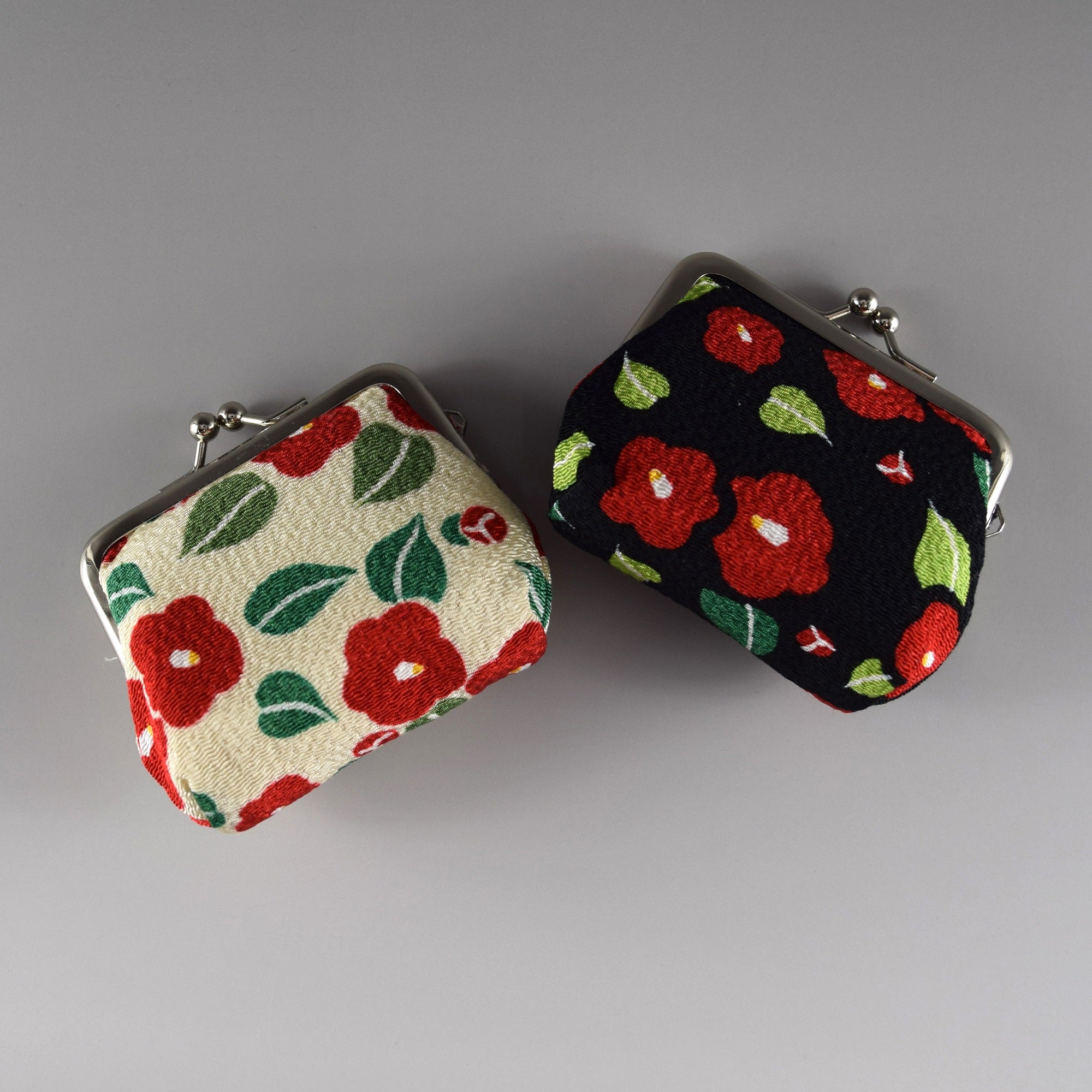 小物入れ panacea Japanese Metal Clasp Purse Pouch Camellia Flower Pattern
