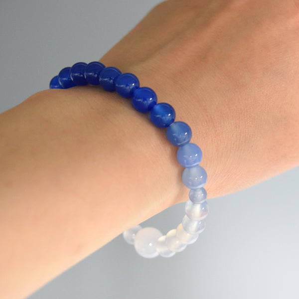 7mm Blue Agate Gradation Bracelet