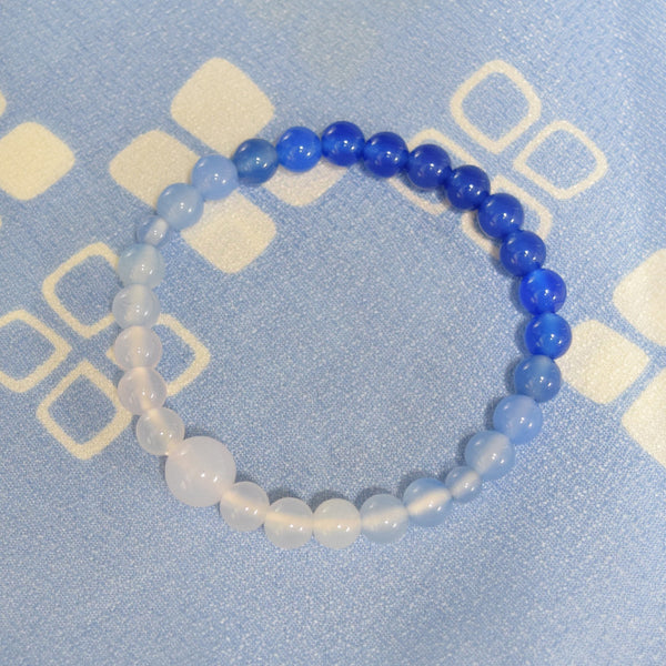 7mm Blue Agate Gradation Bracelet