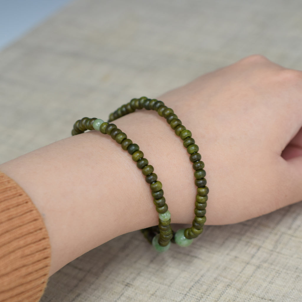 108 Beads Lignum Vitae Wood Jade Bracelet