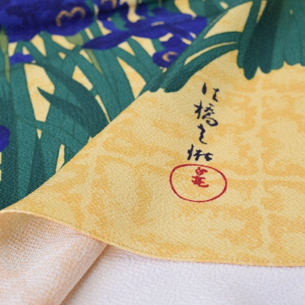 68cm Silk Furoshiki - Ogata Kōrin Iris laevigata - 京都あさひ屋－Kyoto Asahiya