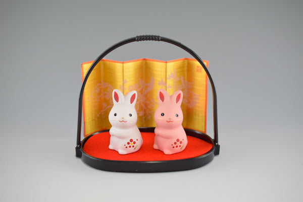 New Year Japanese Traditional Zodiac Rabbit Ceramic Ornament