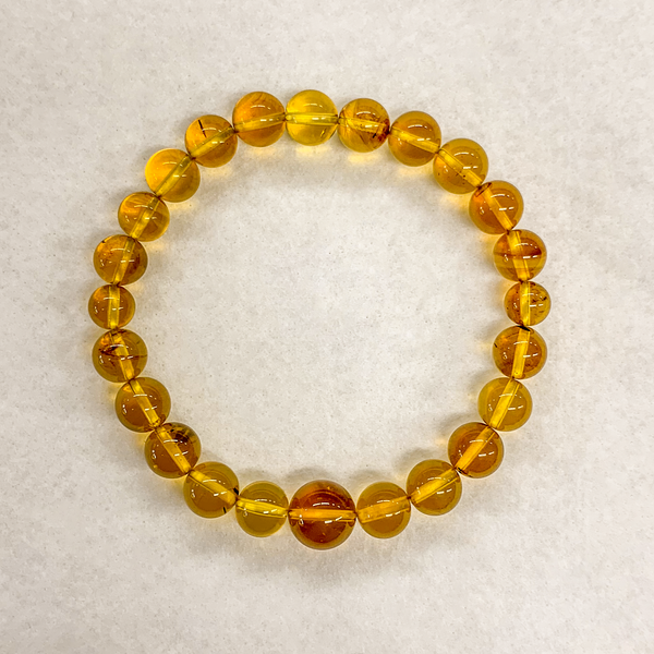 [One of a kind] 8mm Blue Amber Bracelet