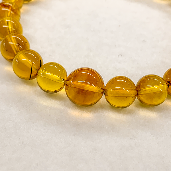 [One of a kind] 8mm Blue Amber Bracelet