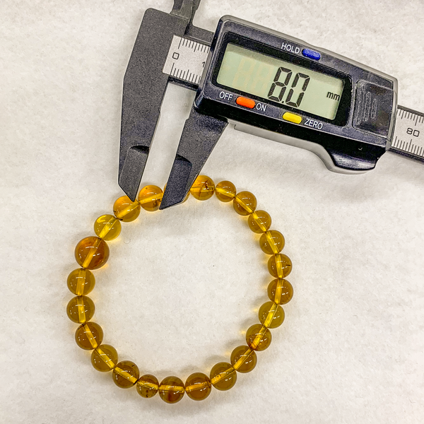 [One of a kind] 8mm Blue Amber Bracelet