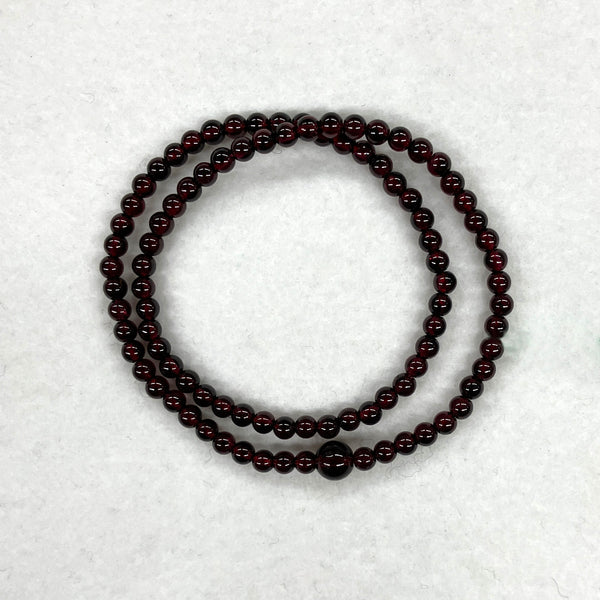 (Private order) 4mm Garnet Double Bracelet (No Guru bead)