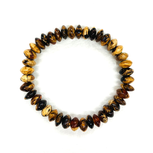 [one of a kind] China Fushun Amber Oval beads Bracelet