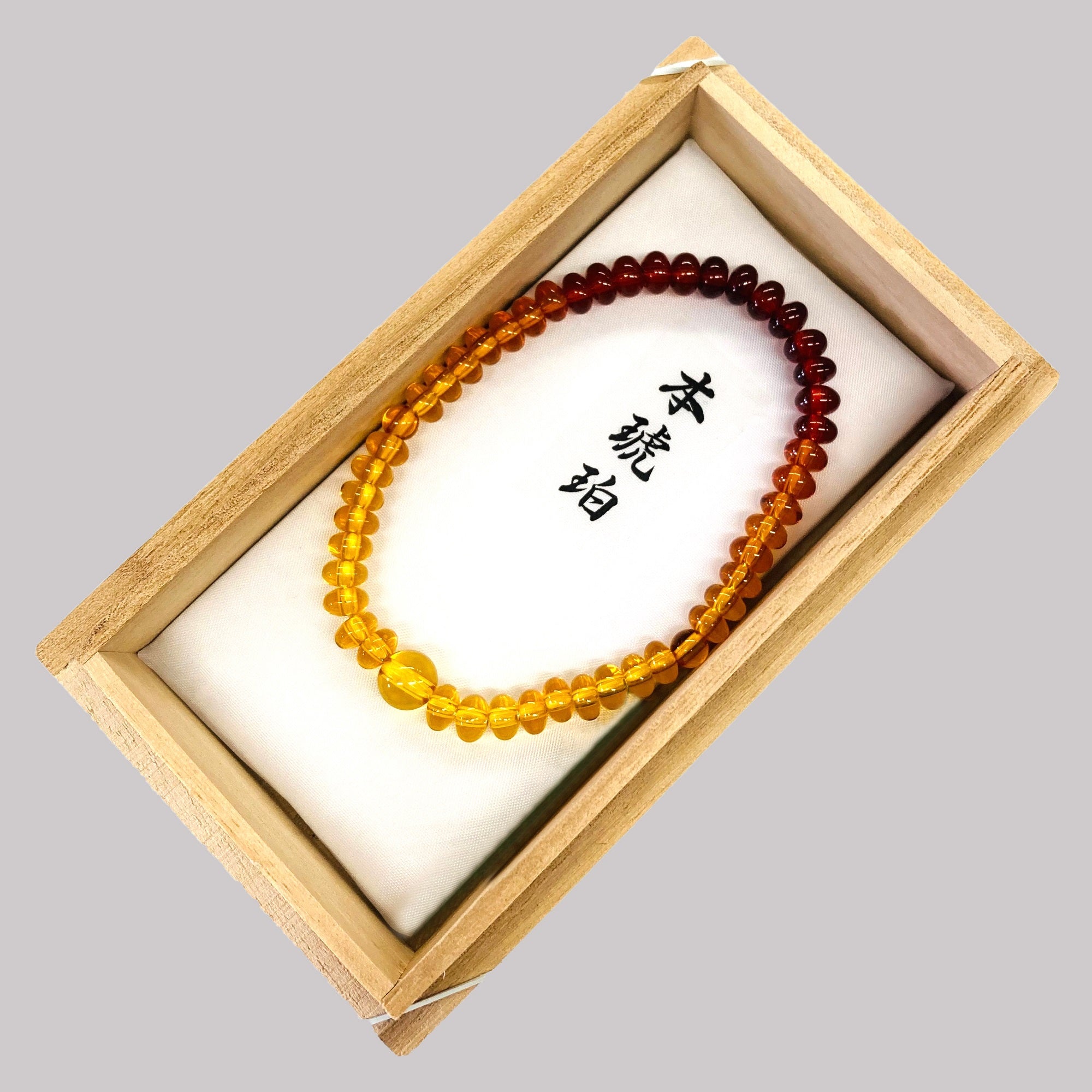 [One of a kind] 6×4mm Amber Gradation Flat Beads Bracelet