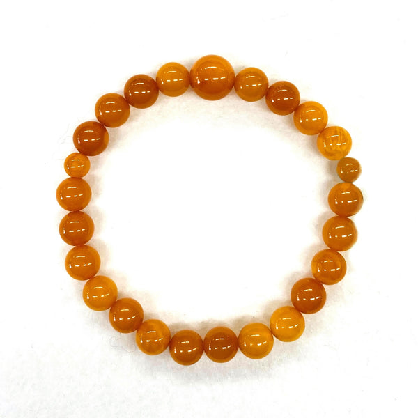 [One of a kind] 8mm Honey Amber Bracelet