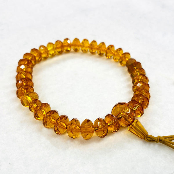 [One of a kind] Nature Amber Cut beads Kiriko Bracelet