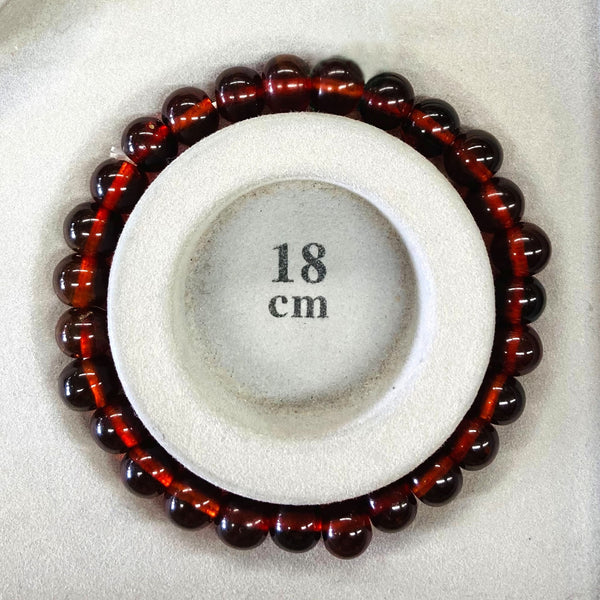 [One of a kind] 10mm Nature Cherry Amber Bracelet