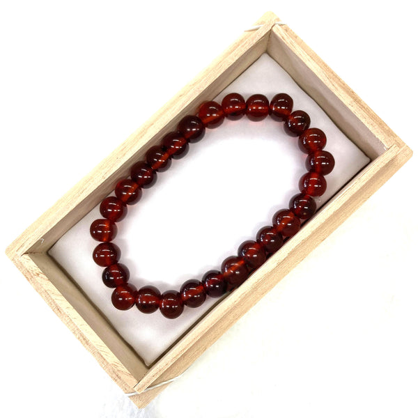 [One of a kind] 10mm Nature Cherry Amber Bracelet