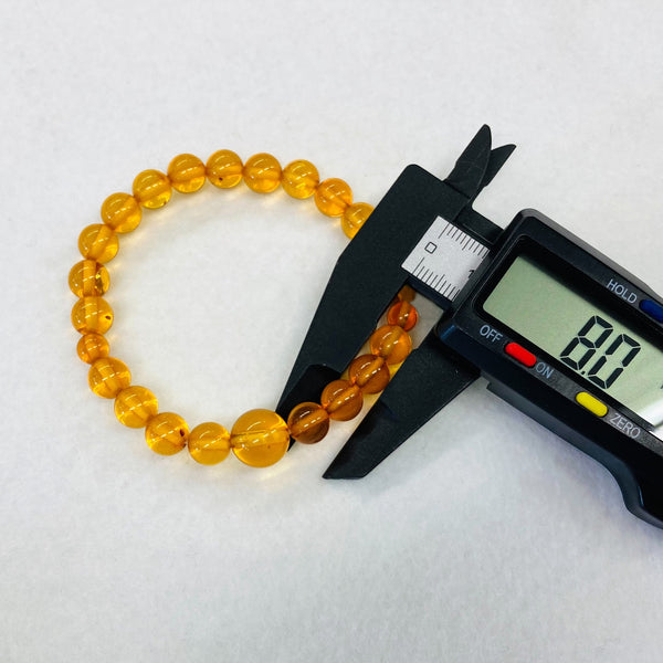 [One of a kind] 8mm Nature Amber Bracelet