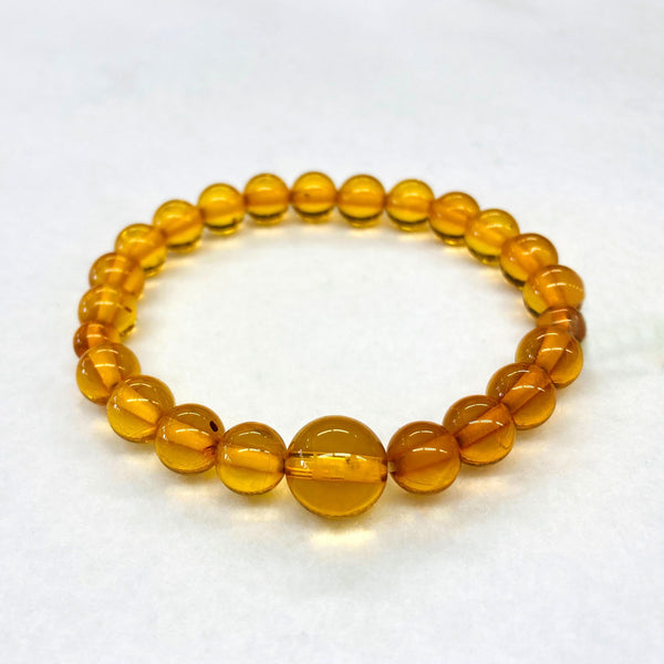 [One of a kind] 8mm Nature Amber Bracelet